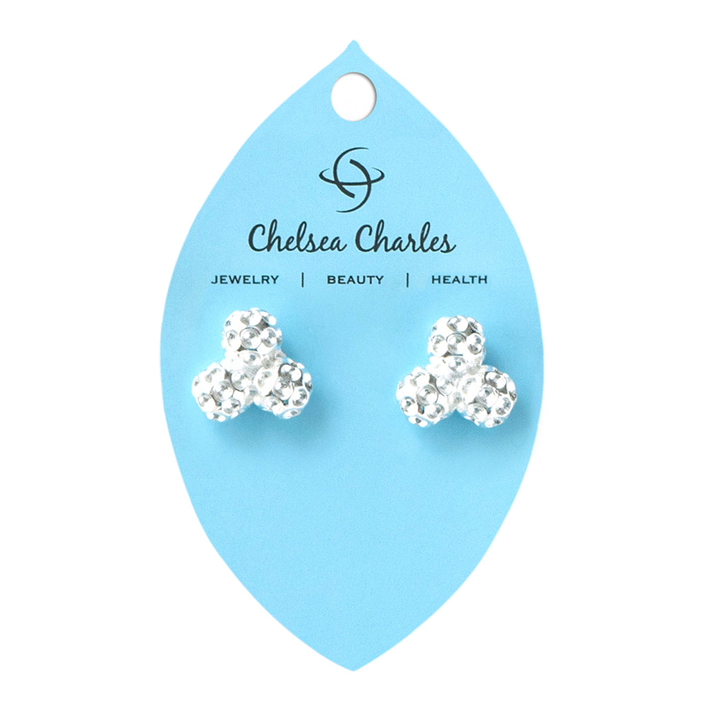 Par 3 Silver Golf Ball Cluster Earrings by Chelsea Charles