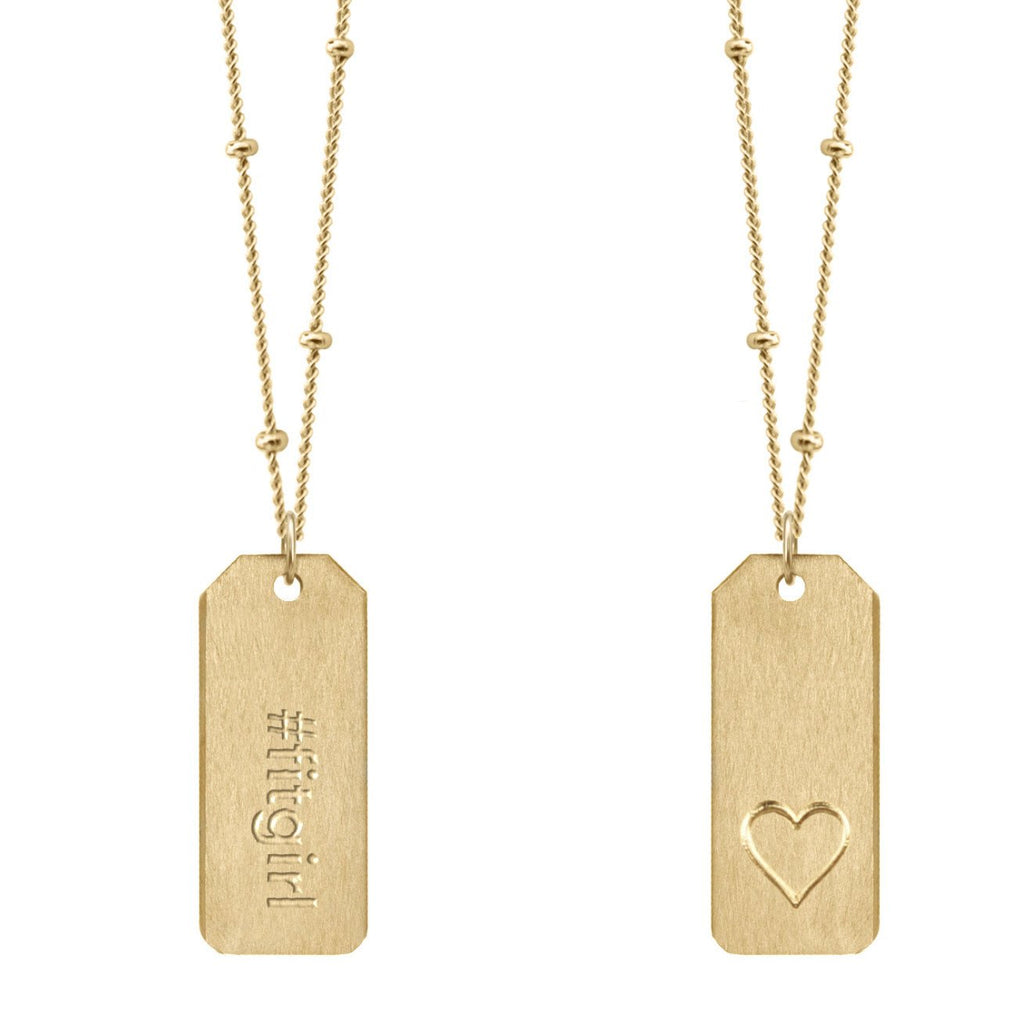 Chelsea Charles #fitgirl Love Tag necklace in 14k gold-filled