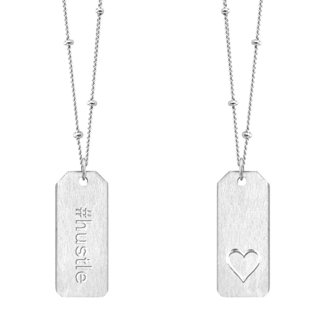 Chelsea Charles #hustle sterling silver Love Tag necklace