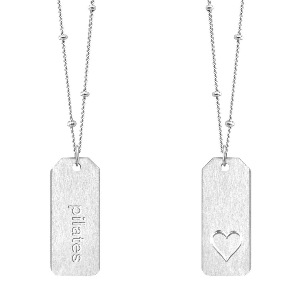 Chelsea Charles pilates sterling silver Love Tag necklace
