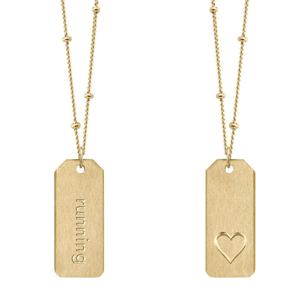 Chelsea Charles running gold Love Tag necklace
