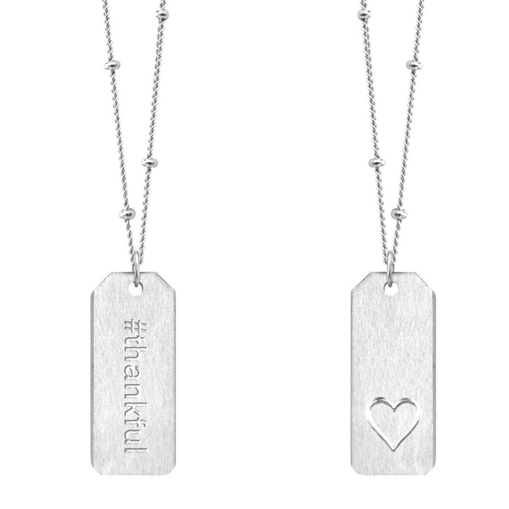 Chelsea Charles #thankful sterling silver Love Tag necklace