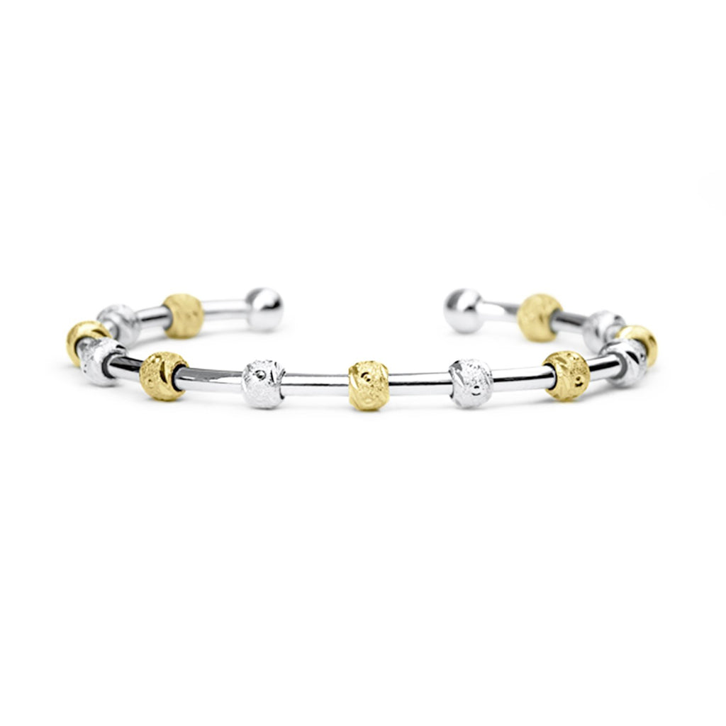 Golf Goddess Two-Tone Silver and Gold Stroke Counter Bracelet by Chelsea Charles