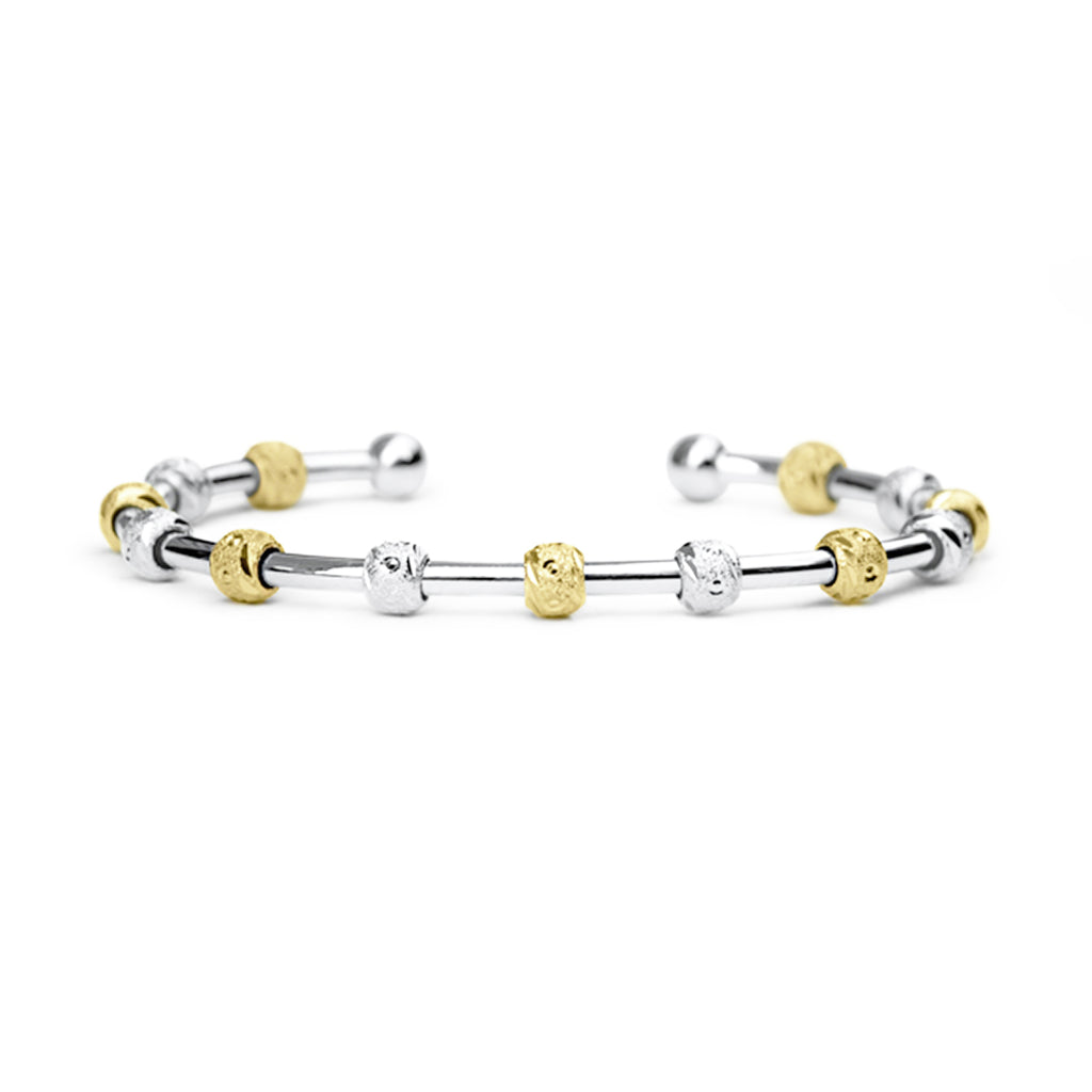 Count Me Healthy Laurel Silver and Gold Journal Bracelet by Chelsea Charles