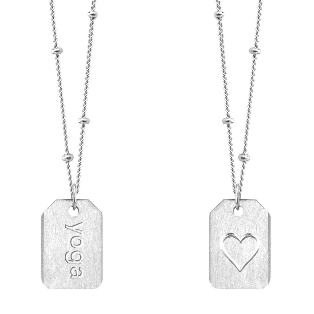 Chelsea Charles Yoga Sterling Silver Love Tag Necklace